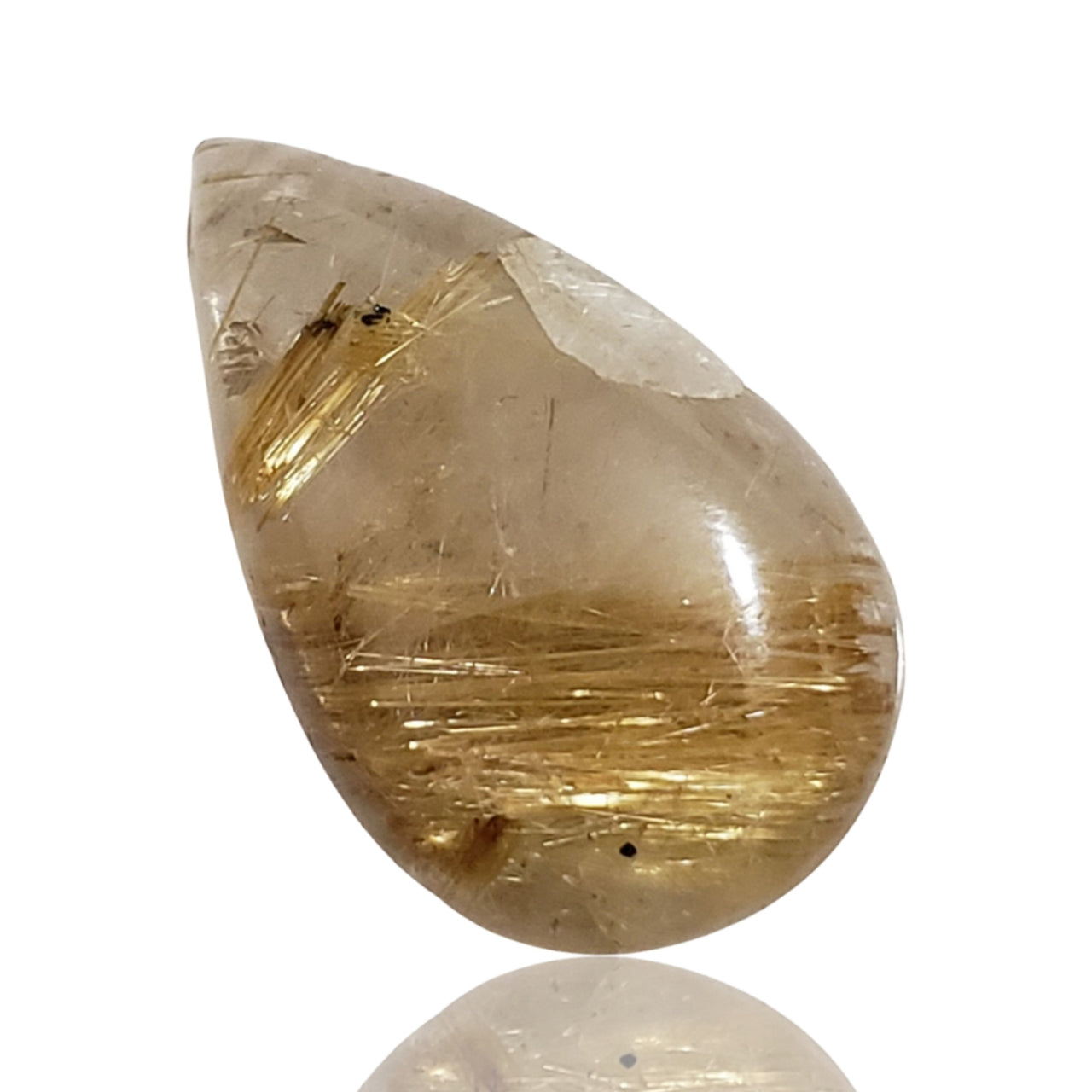 24Ct Natural Golden Rutile Quartz Cabochon. Size- approx. 28x17mm