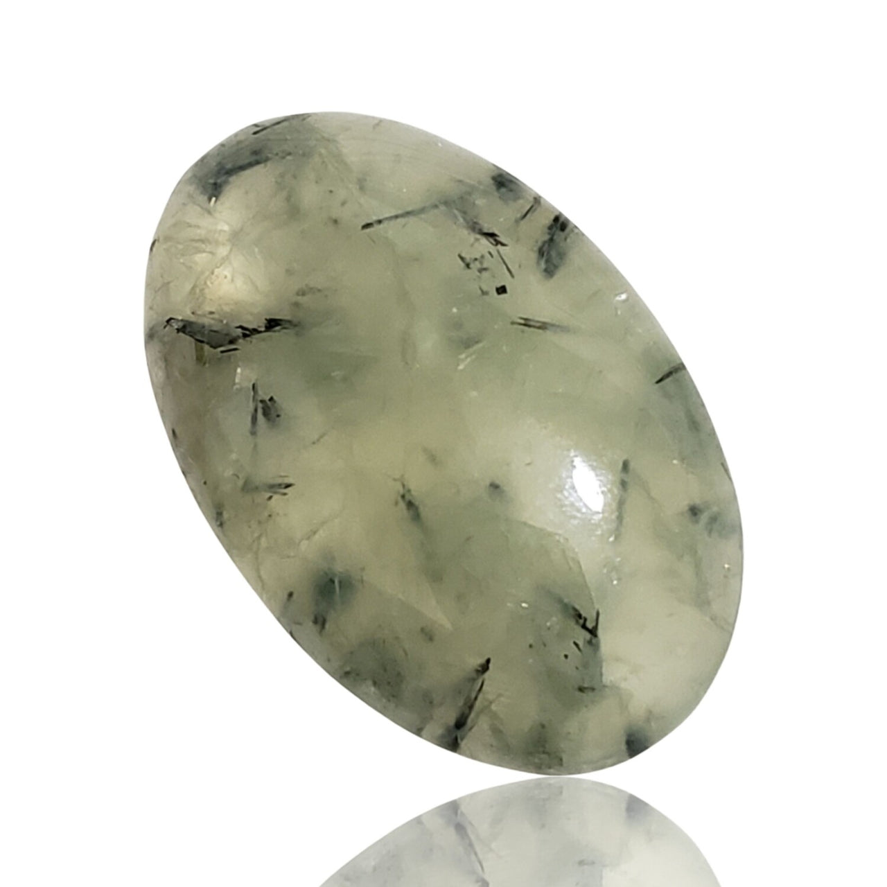 42Ct Natural Rutilated Prehnite Cabochon. Size- approx. 32x21mm