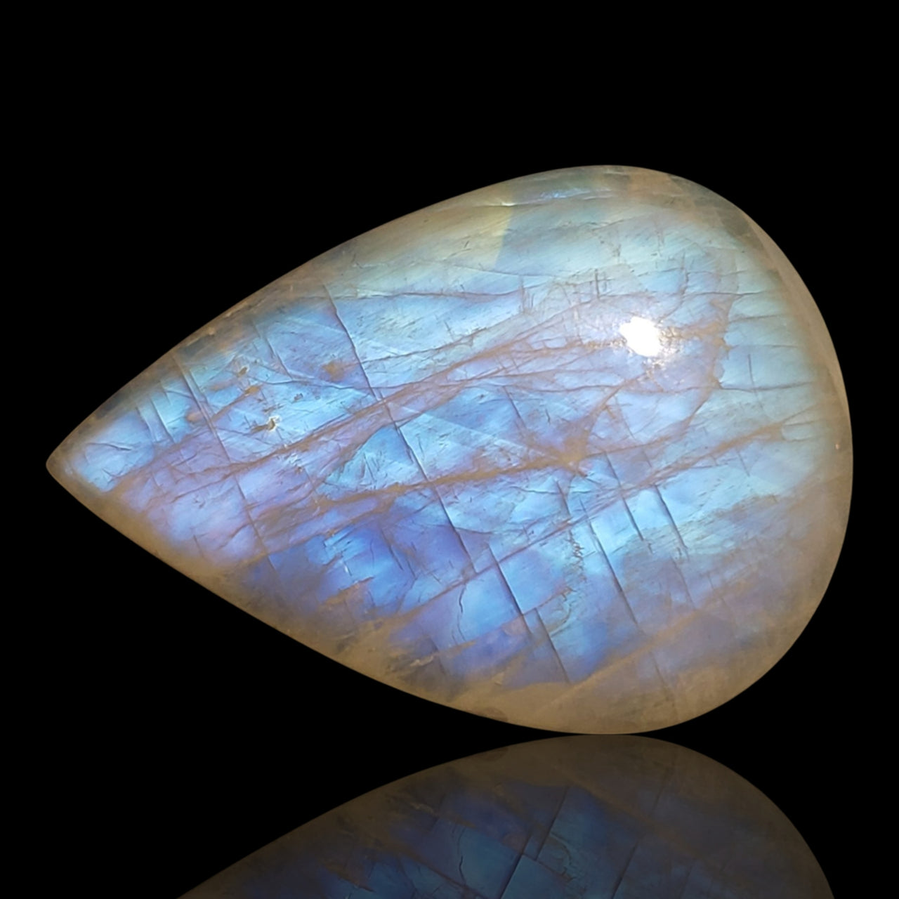 82Ct Rainbow Moonstone Cabochon. Size- approx. 43x31mm