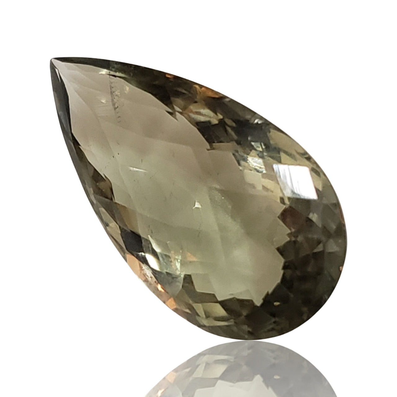 34.5Ct Natural FINE Green Amethyst/Prasiolite Faceted. Size- approx. 31x18x12mm