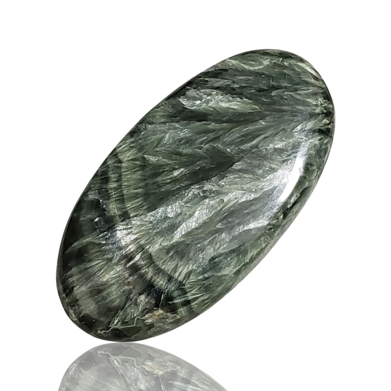 46Ct Natural Seraphinite Cabochon. Size- approx. 44x23mm