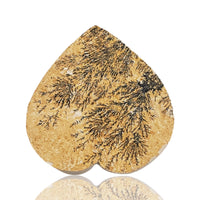 Thumbnail for 24.5Ct Natural Germany Psilomelane Dendrite Heart Cabochon. Size- approx. 31x30mm