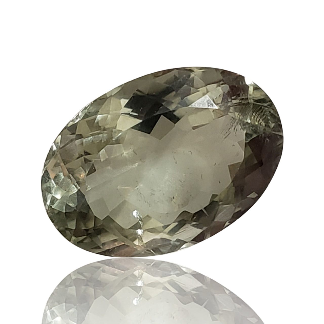 25.5Ct Natural FINE Green Amethyst/Prasiolite Faceted. Size- approx. 23x17x11mm