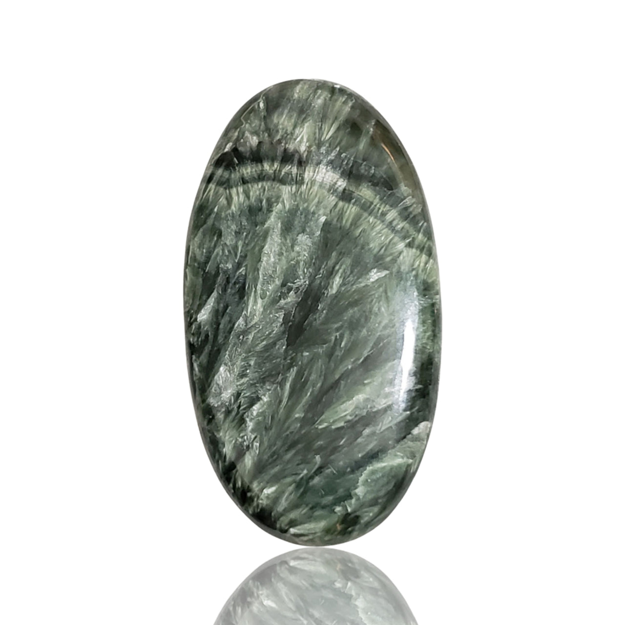 46Ct Natural Seraphinite Cabochon. Size- approx. 44x23mm