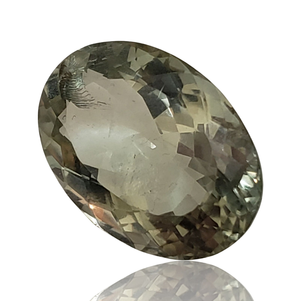 25.5Ct Natural FINE Green Amethyst/Prasiolite Faceted. Size- approx. 23x17x11mm