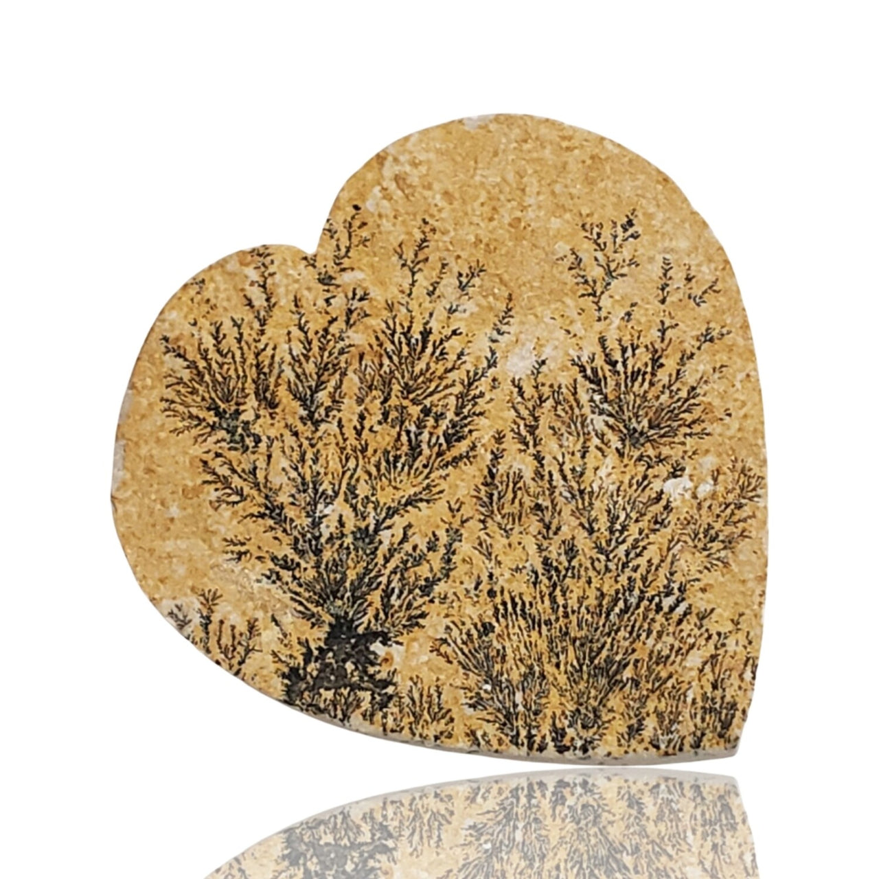 24.5Ct Natural Germany Psilomelane Dendrite Heart Cabochon. Size- approx. 31x30mm