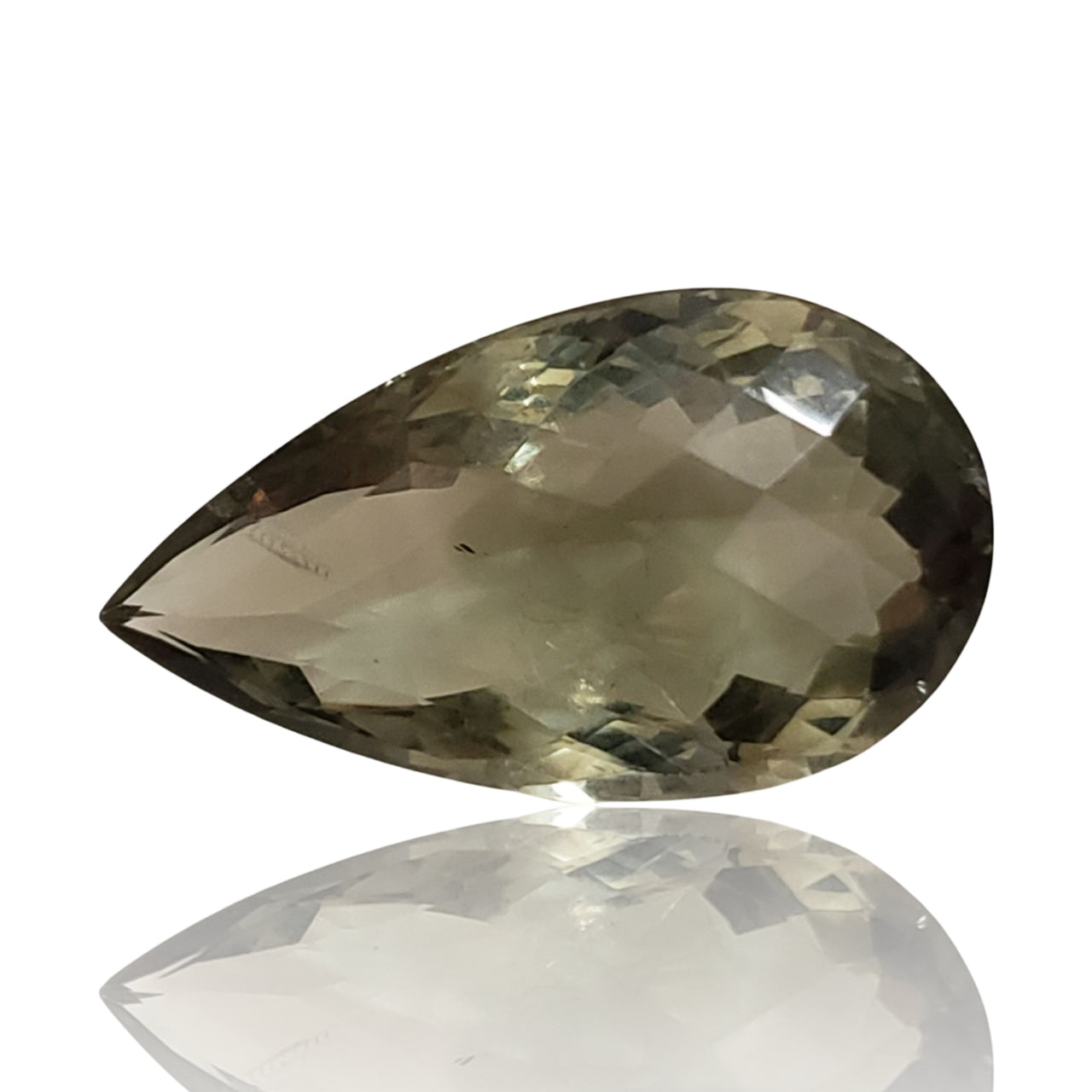 34.5Ct Natural FINE Green Amethyst/Prasiolite Faceted. Size- approx. 31x18x12mm