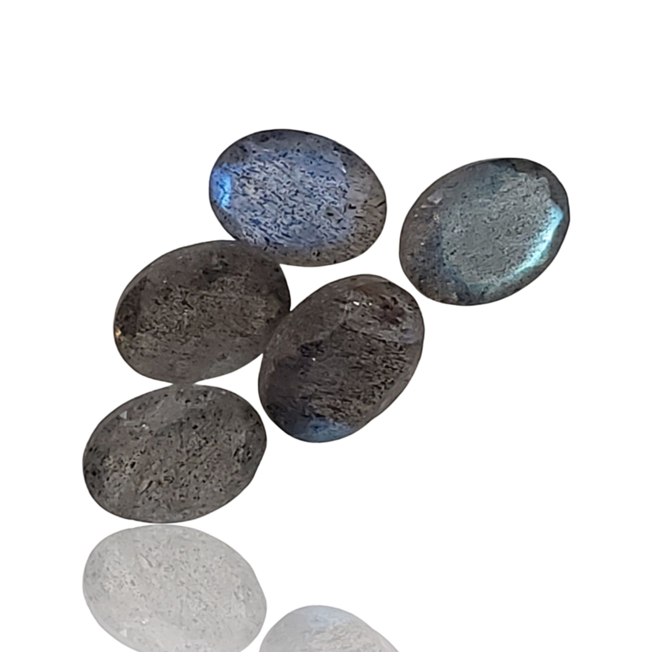 6.5Ct 5Pcs Natural Labradorite Faceted Lot. Size- approx. 8x6mm each