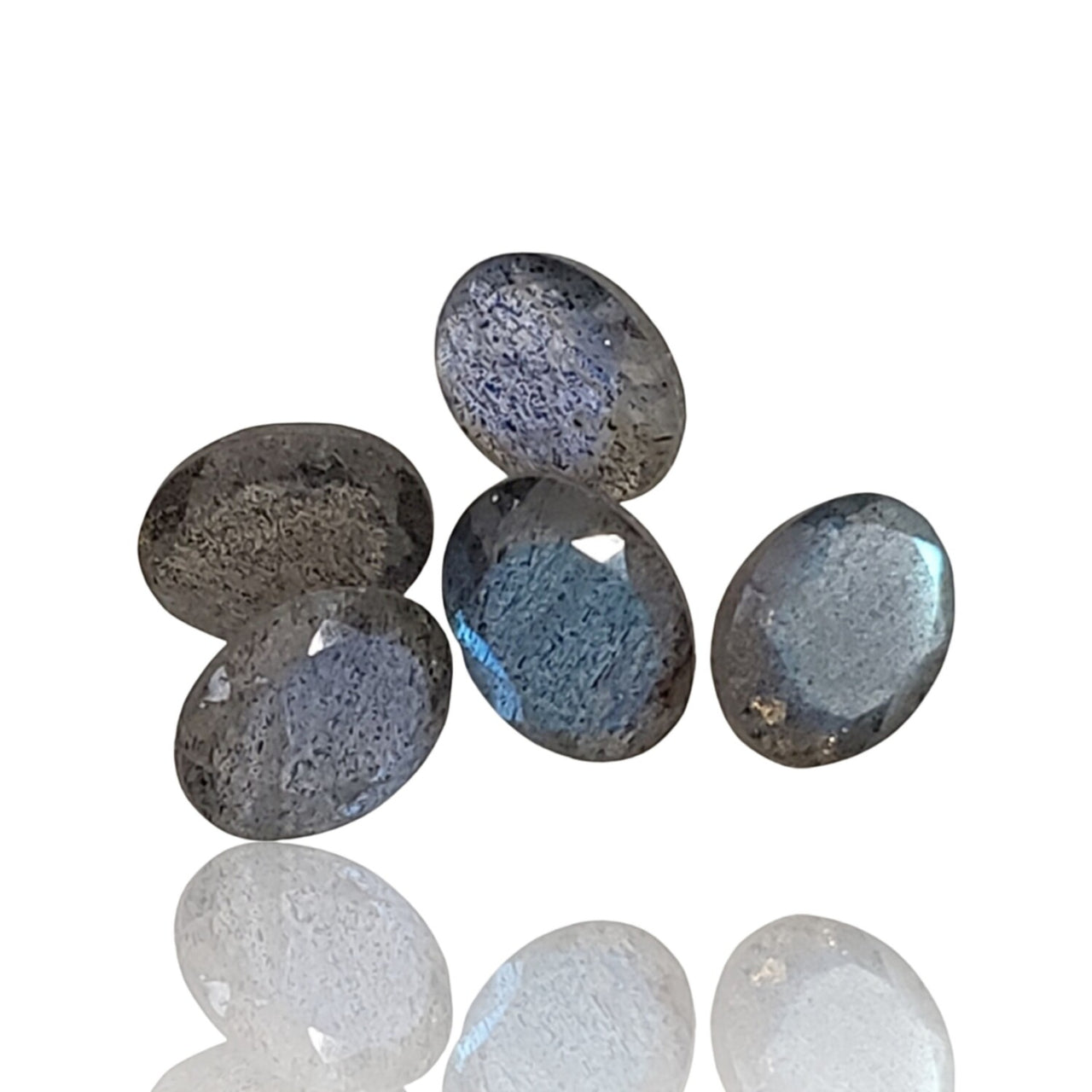 6.5Ct 5Pcs Natural Labradorite Faceted Lot. Size- approx. 8x6mm each