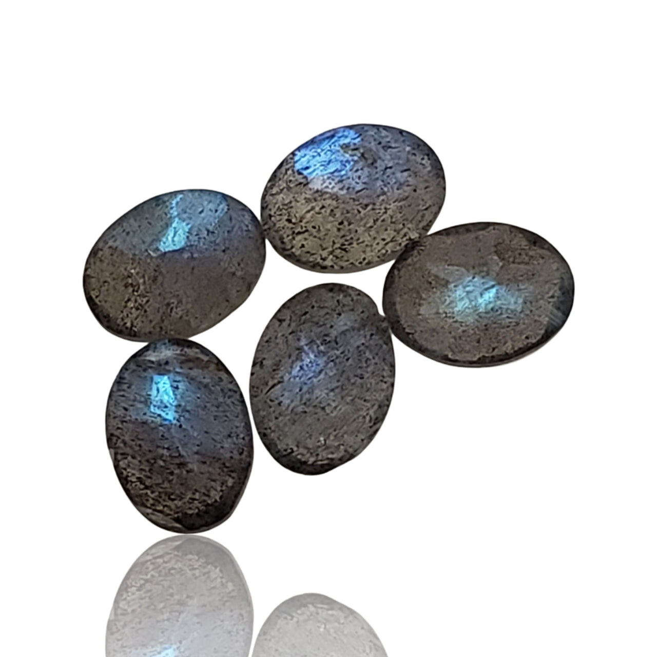 6.5Ct 5Pcs Natural Labradorite Faceted Lot. Size- approx. 8x6mm each