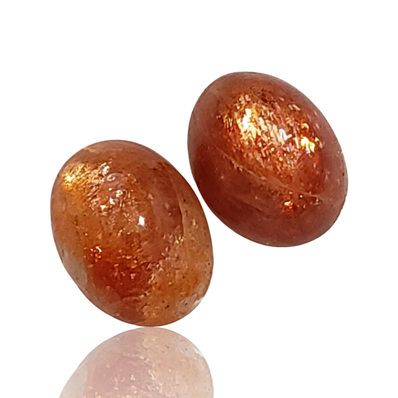 12.5Ct Natural Sunstone Cabochon. Size- approx. 14x10mm and 13x10mm