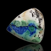 Thumbnail for 31.5Ct RARE! Natural Peruvian Crystalised Azurite Turquoise Silica Cabochon. Size- approx. 21x19mm