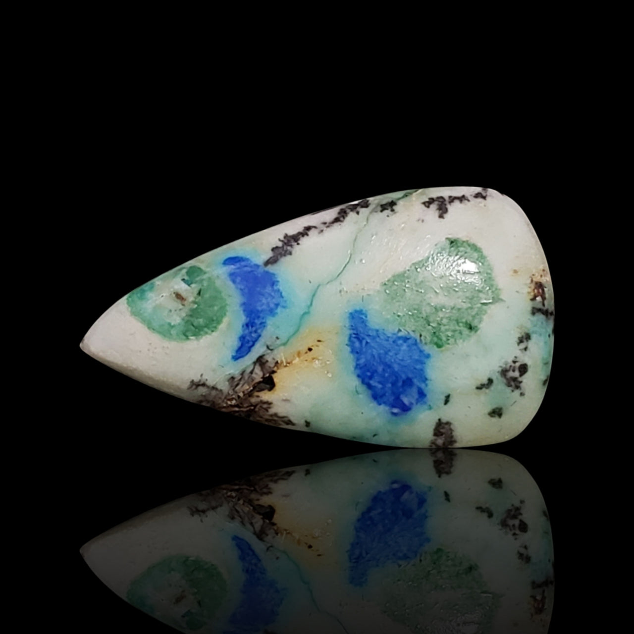 31.5Ct RARE! Natural Peruvian Crystalised Azurite Turquoise Silica Cabochon. Size- approx. 28x16mm