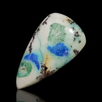 Thumbnail for 31.5Ct RARE! Natural Peruvian Crystalised Azurite Turquoise Silica Cabochon. Size- approx. 28x16mm