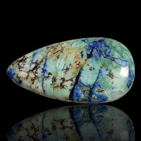 Thumbnail for 68.5Ct RARE! Natural Peruvian Crystalised Azurite Turquoise Silica Cabochon. Size- approx. 43x22mm