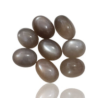 Thumbnail for 46.5Ct 8Pcs Natural Grey Moonstone Cabochon LOT. Size range- approx. 11x9mm to 13x10mm