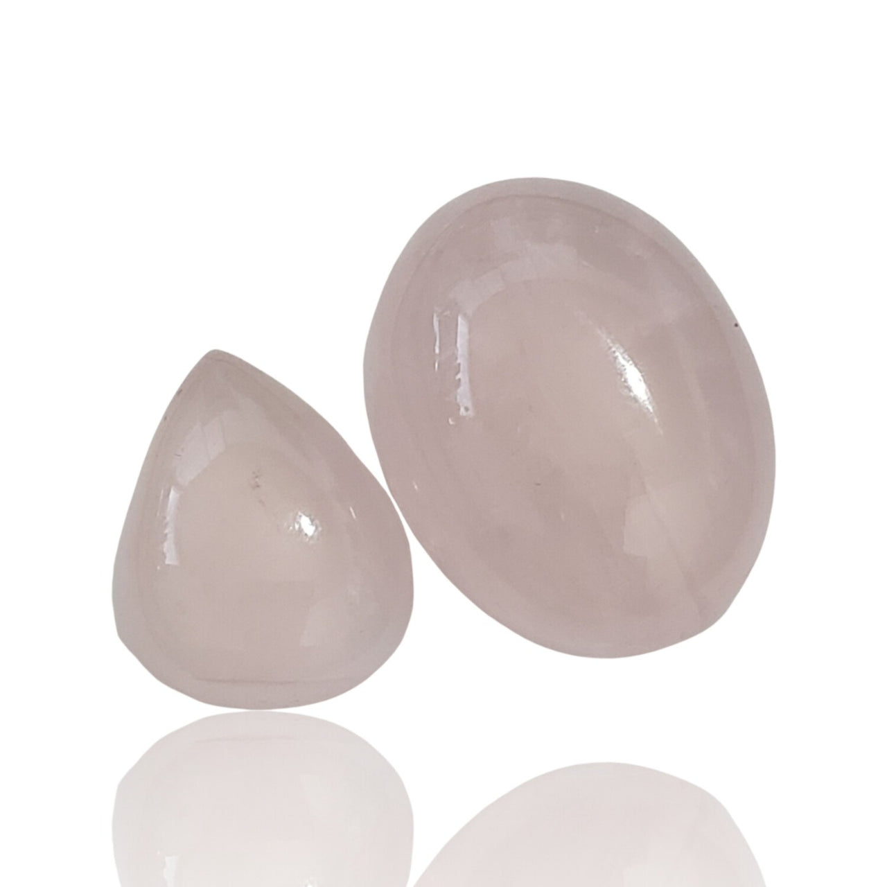 60Ct 2Pcs Natural Rose Quartz Cabochons. Size- approx. 26x20mm and 19x15mm