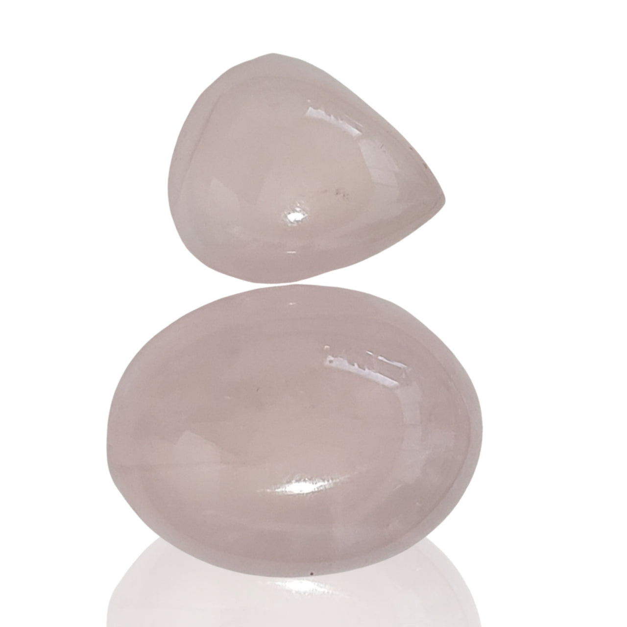 60Ct 2Pcs Natural Rose Quartz Cabochons. Size- approx. 26x20mm and 19x15mm