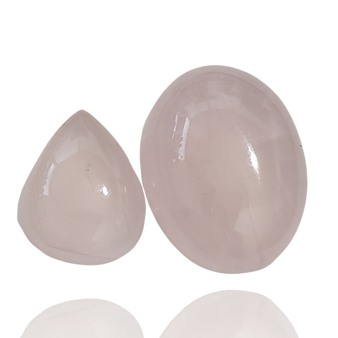 60Ct 2Pcs Natural Rose Quartz Cabochons. Size- approx. 26x20mm and 19x15mm