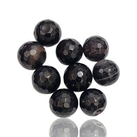 Thumbnail for 62Ct 9Pcs Natural Faceted Black Onyx Beads Lot. Size- approx. 10mm