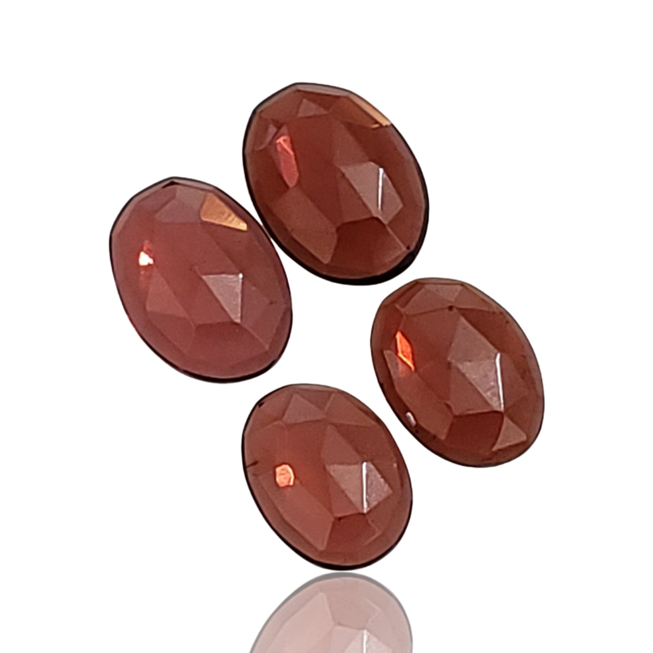 5.5Ct 4Pcs Natural FINE Almandine Red Garnet ROSE CUT Cabochons