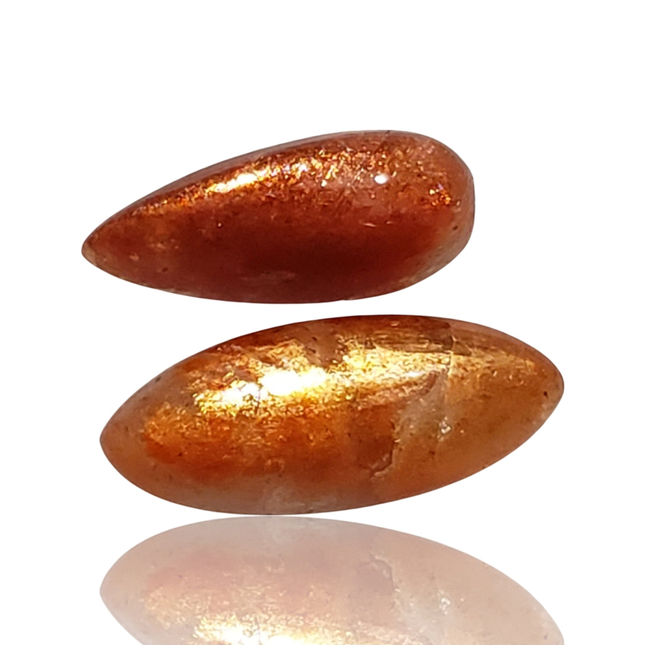 15.5Ct Natural Sunstone Cabochon. Size- approx. 21x9mm and 18x8mm