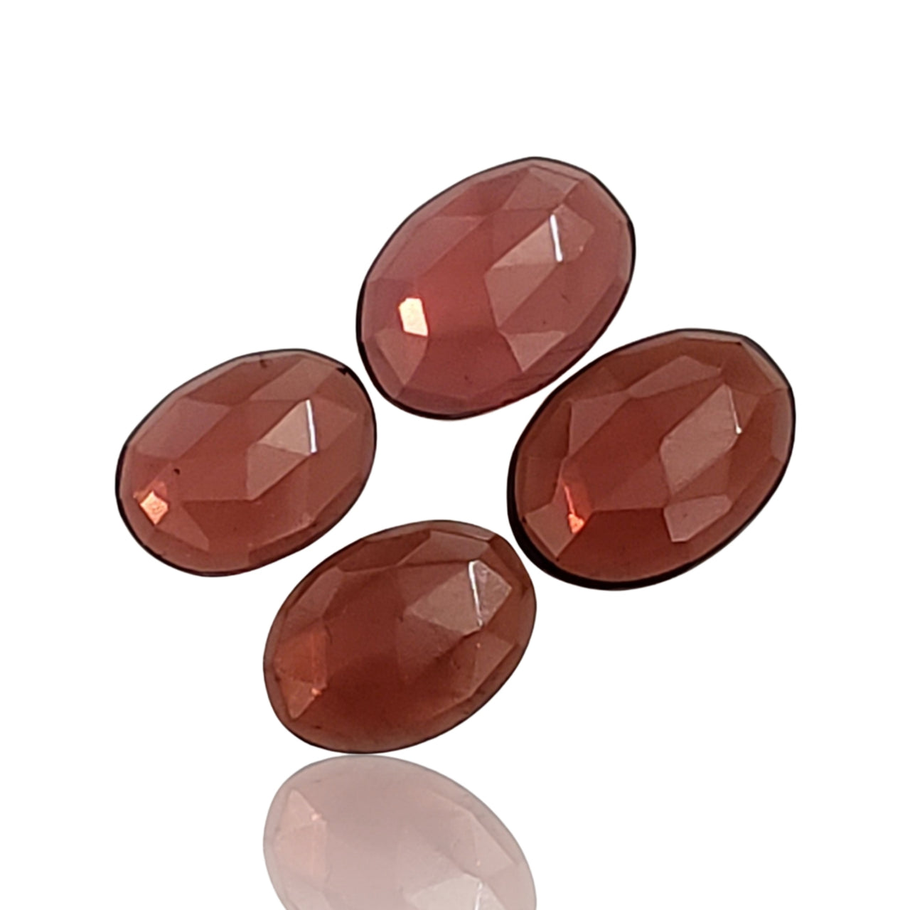 5.5Ct 4Pcs Natural FINE Almandine Red Garnet ROSE CUT Cabochons