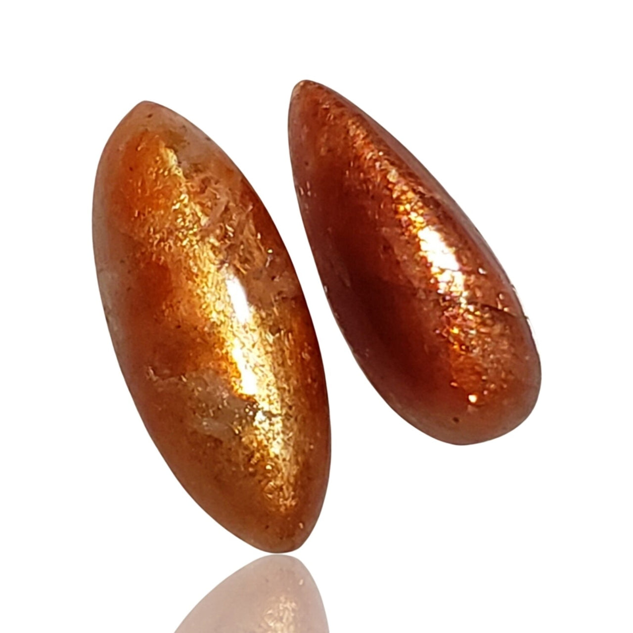 15.5Ct Natural Sunstone Cabochon. Size- approx. 21x9mm and 18x8mm