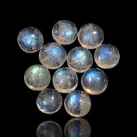 Thumbnail for 6.5Ct 11Pcs Natural Rainbow Moonstone Cabochon Lot. Size- approx. 5mm