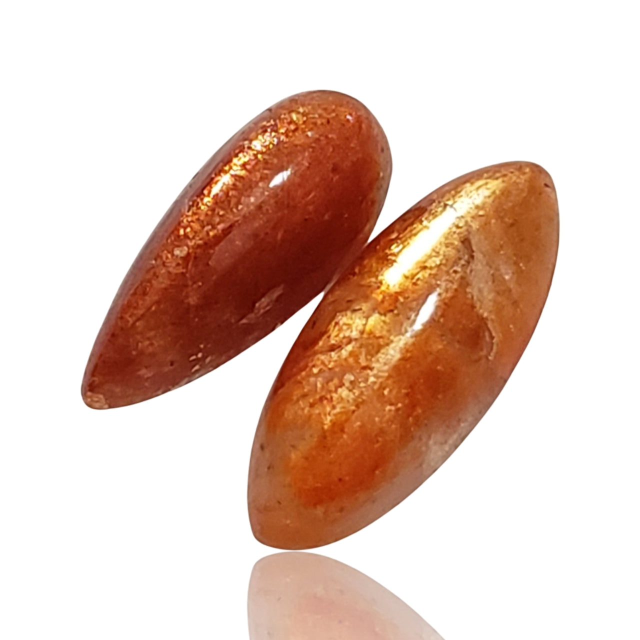 15.5Ct Natural Sunstone Cabochon. Size- approx. 21x9mm and 18x8mm