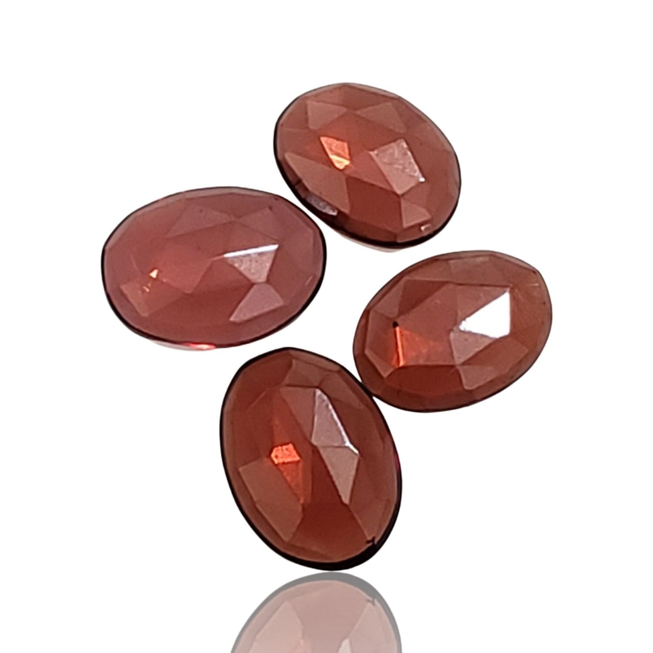 5.5Ct 4Pcs Natural FINE Almandine Red Garnet ROSE CUT Cabochons