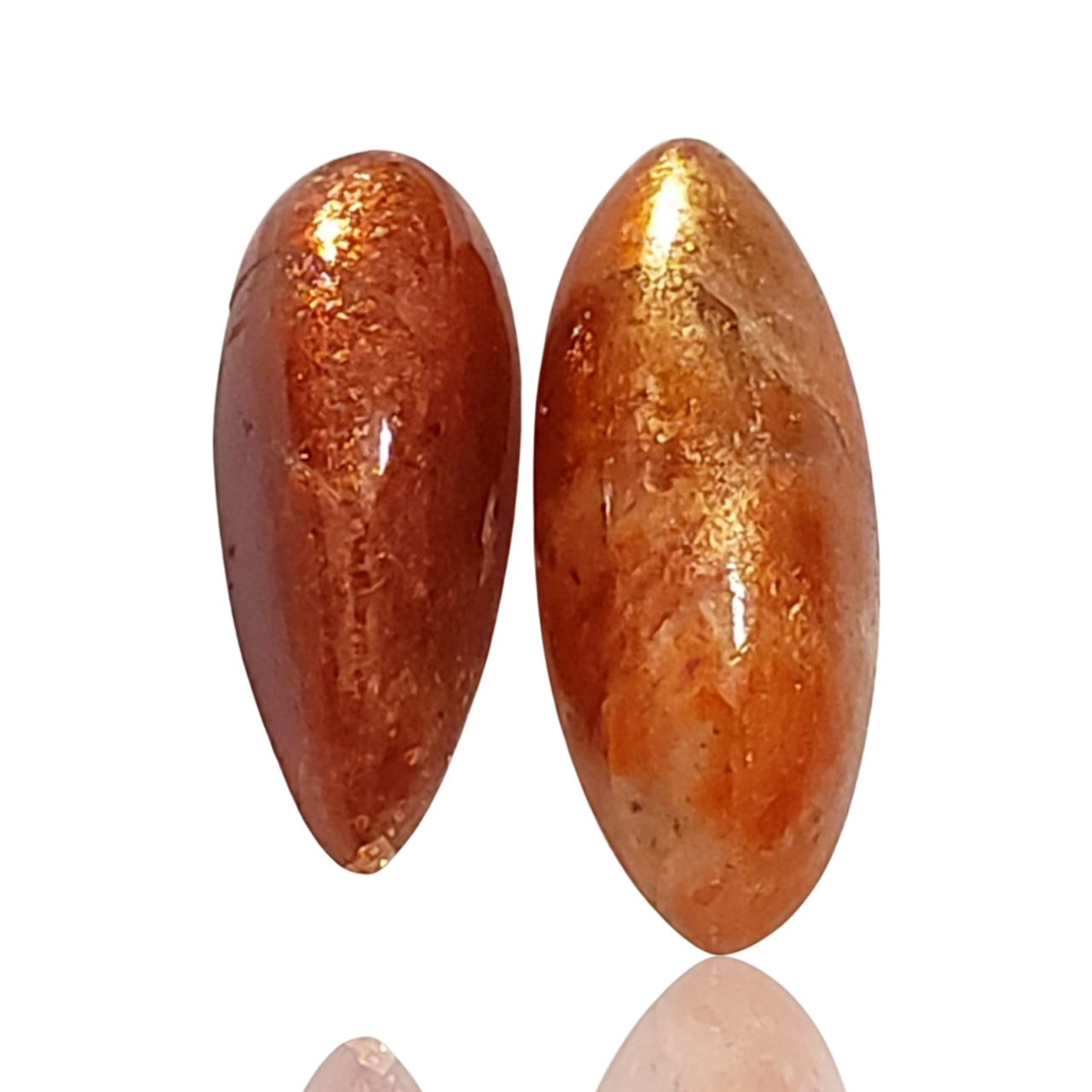 15.5Ct Natural Sunstone Cabochon. Size- approx. 21x9mm and 18x8mm