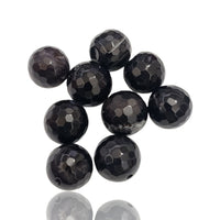 Thumbnail for 62Ct 9Pcs Natural Faceted Black Onyx Beads Lot. Size- approx. 10mm