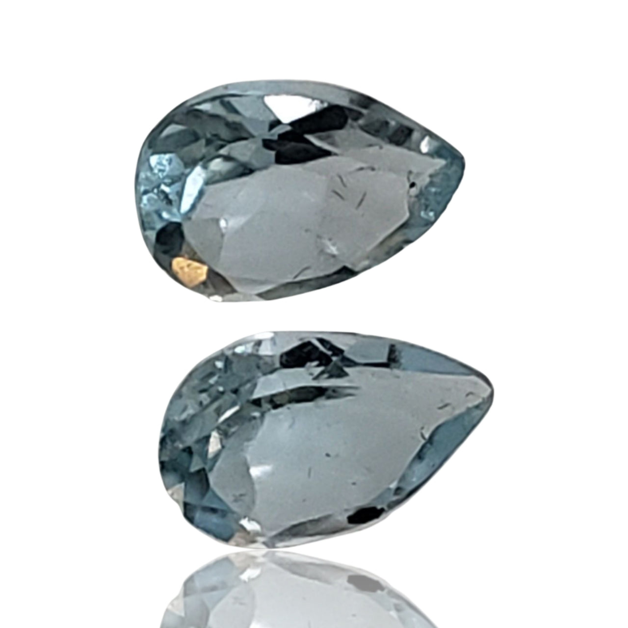 6Ct Natural Blue Topaz Faceted Pair. Size- approx. 10x7mm