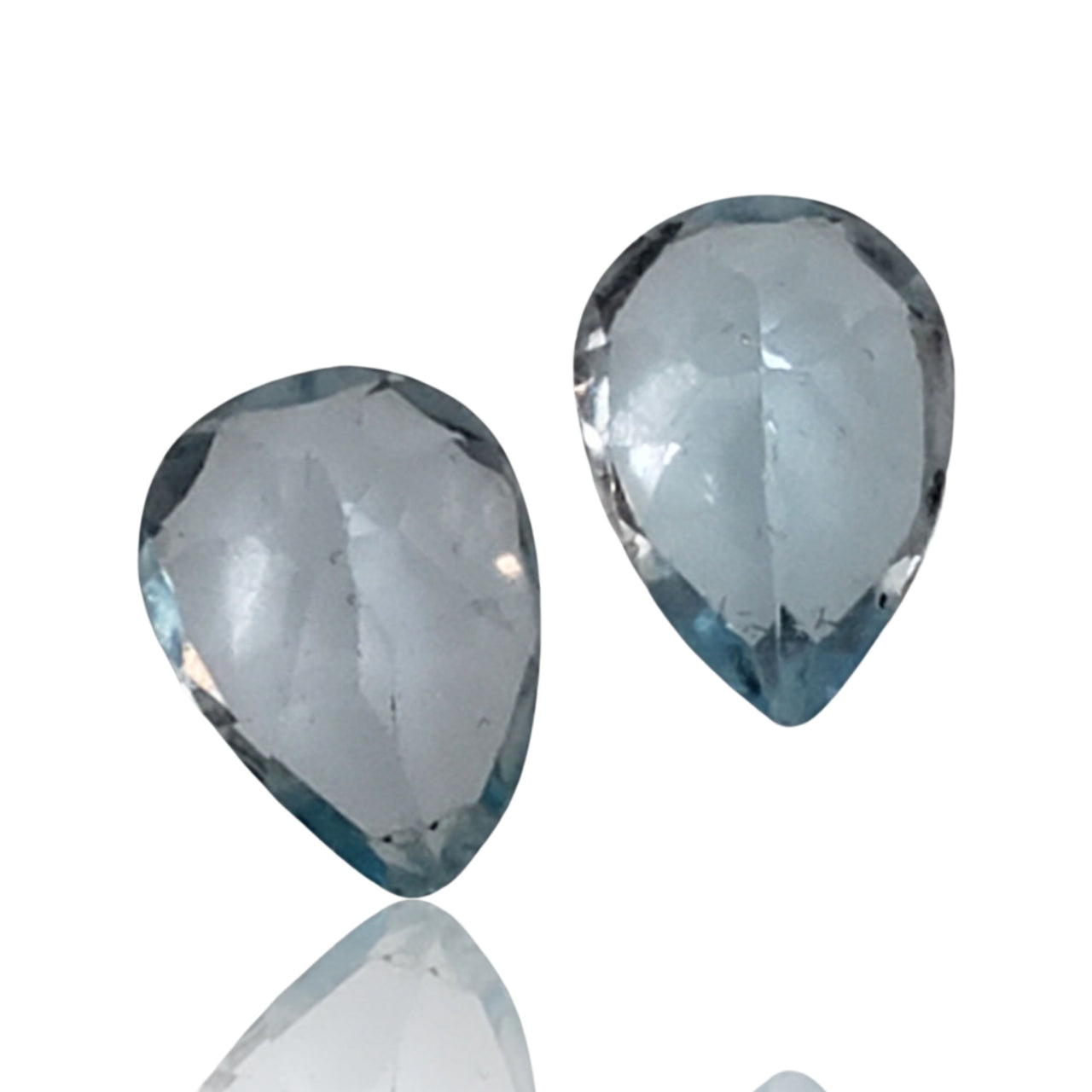 6Ct Natural Blue Topaz Faceted Pair. Size- approx. 10x7mm