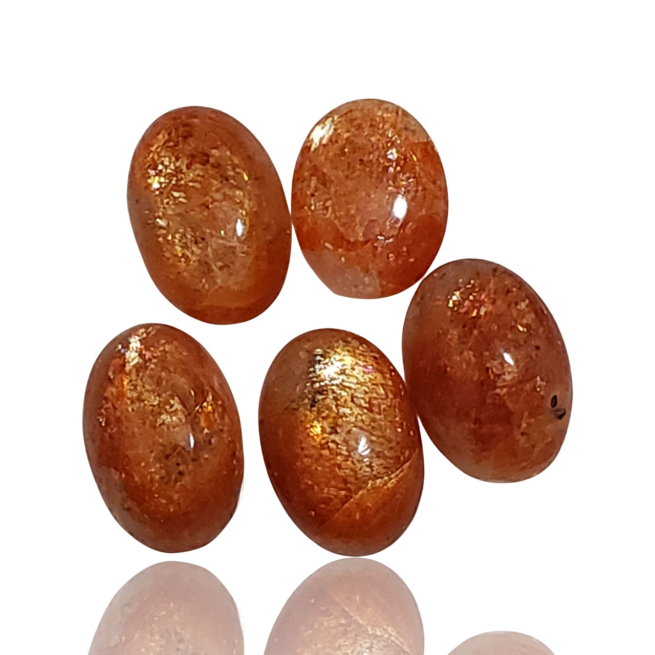 12.5Ct 5Pcs Natural Sunstone Cabochon Lot