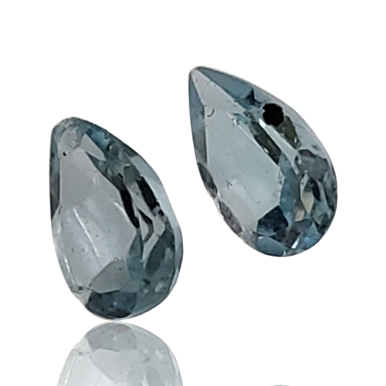 6Ct Natural Blue Topaz Faceted Pair. Size- approx. 10x7mm