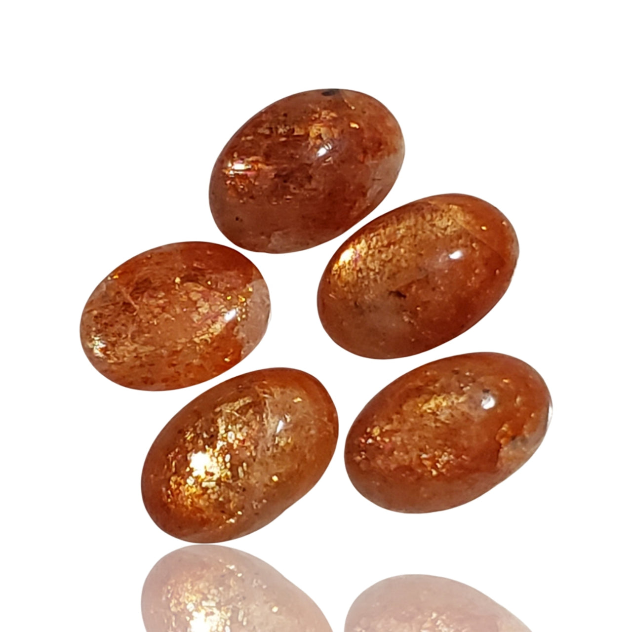 12.5Ct 5Pcs Natural Sunstone Cabochon Lot