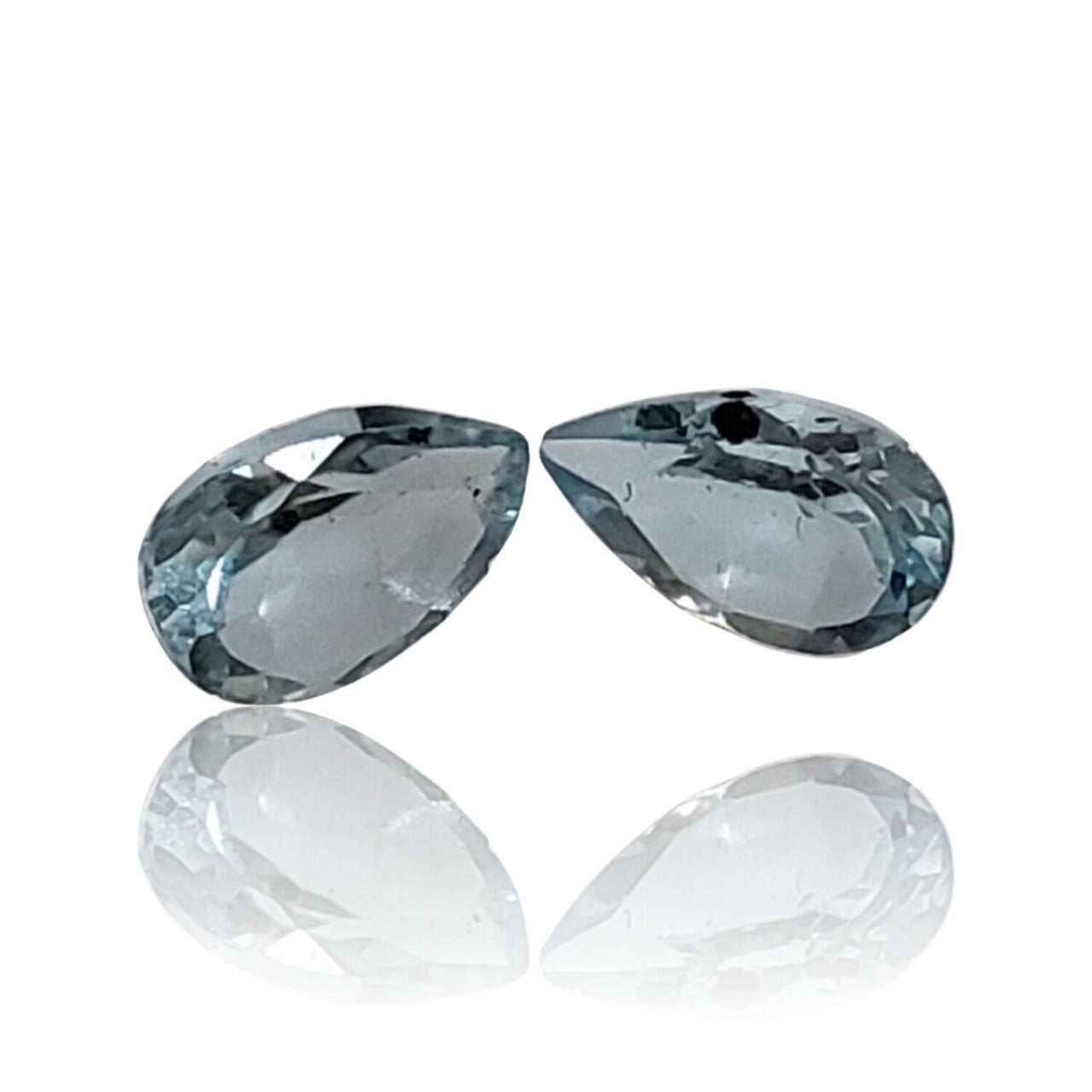 6Ct Natural Blue Topaz Faceted Pair. Size- approx. 10x7mm