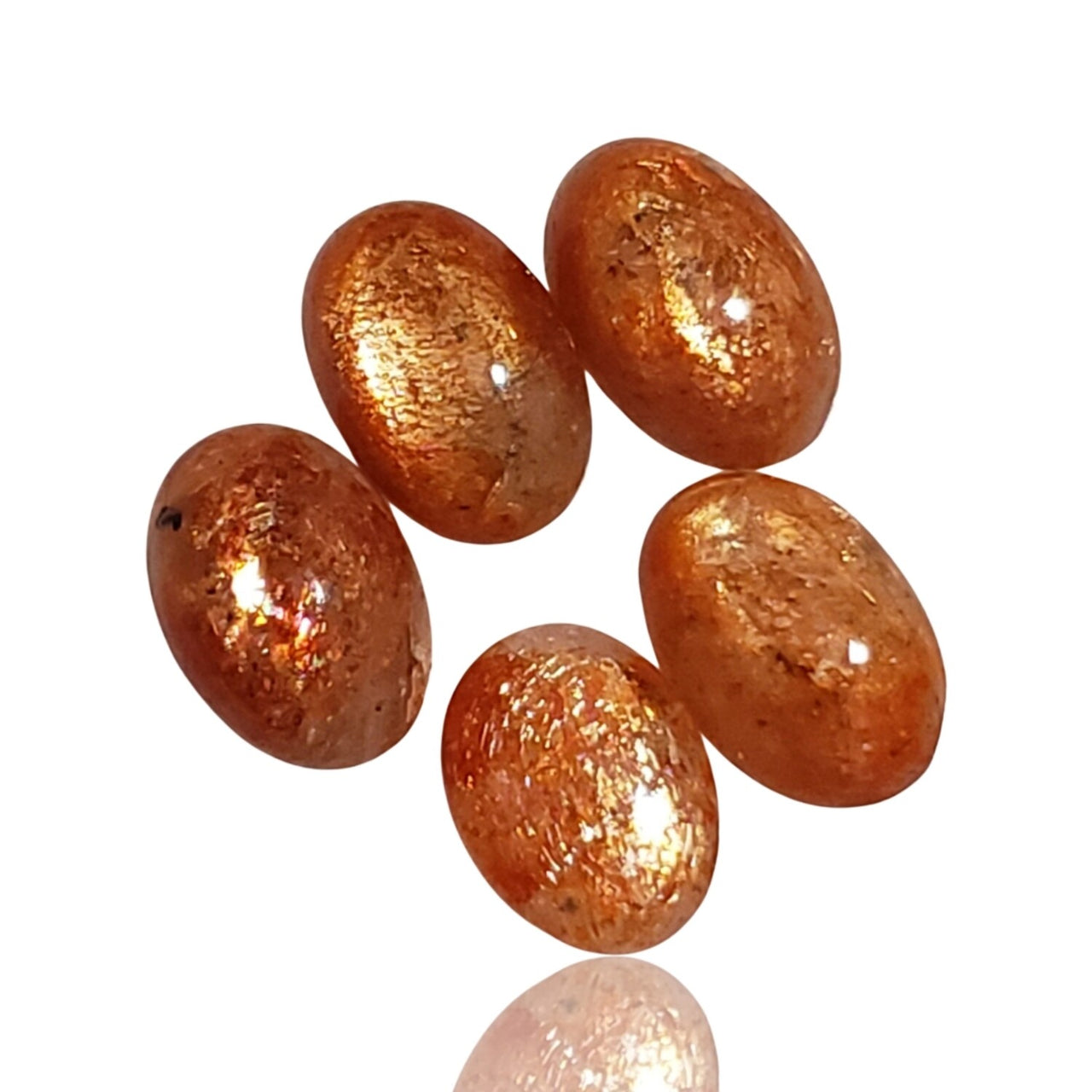 12.5Ct 5Pcs Natural Sunstone Cabochon Lot