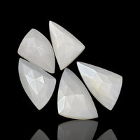 Thumbnail for 29Ct 5Pcs Natural Silky White Moonstone Rose Cut Flat Base Cabochon Lot