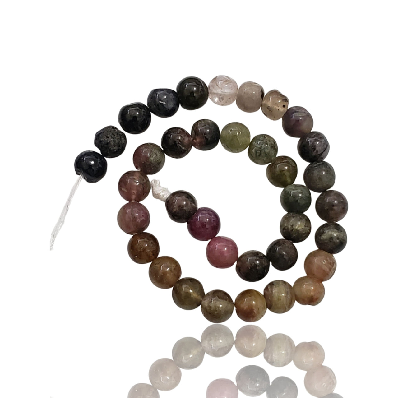 Natural Tourmaline Bead Strand. Strand is approx. 6.5inch in length. Bead size- approx. 5mm