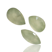 Thumbnail for 25Ct 3Pcs Natural Prehnite Checker Cut LOT. No flat base. Length range- approx. 15mm to 17mm