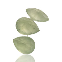 Thumbnail for 25Ct 3Pcs Natural Prehnite Checker Cut LOT. No flat base. Length range- approx. 15mm to 17mm