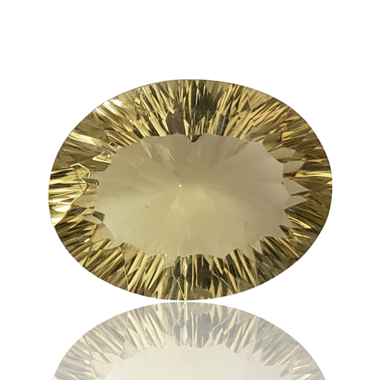 30Ct Natural Greenish-Yellow Lemon Citrine Concave Cut . Size- approx. 26x20x11mm