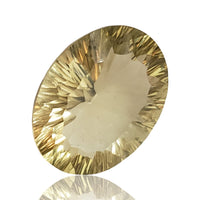 Thumbnail for 30Ct Natural Greenish-Yellow Lemon Citrine Concave Cut . Size- approx. 26x20x11mm