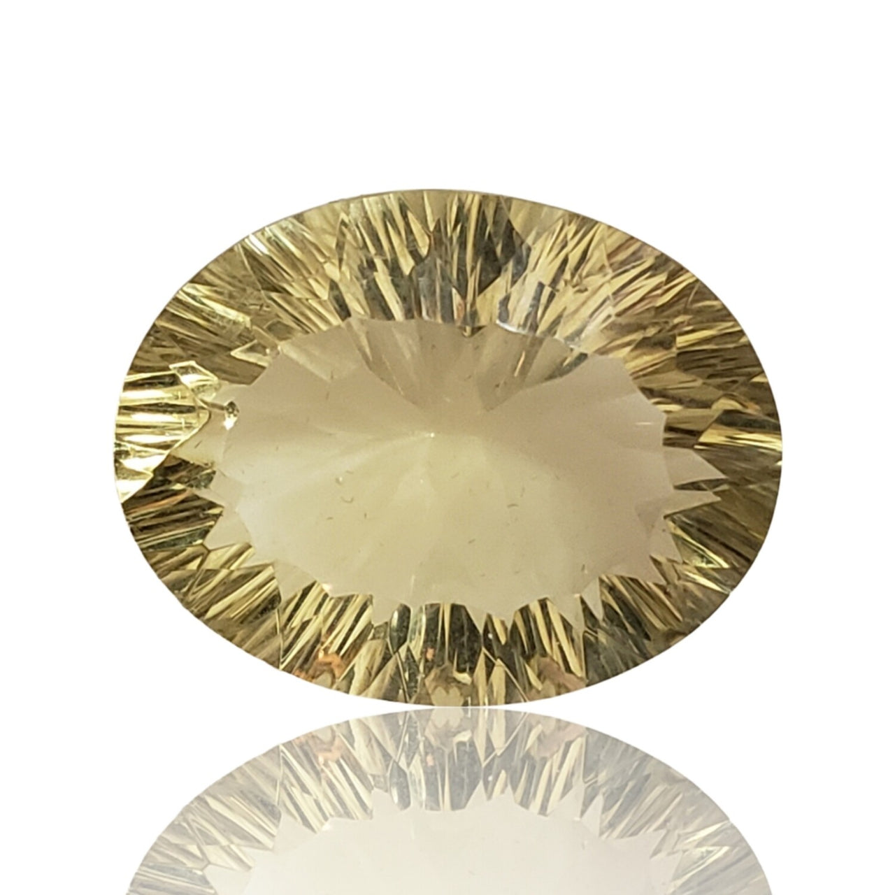 30Ct Natural Greenish-Yellow Lemon Citrine Concave Cut . Size- approx. 26x20x11mm