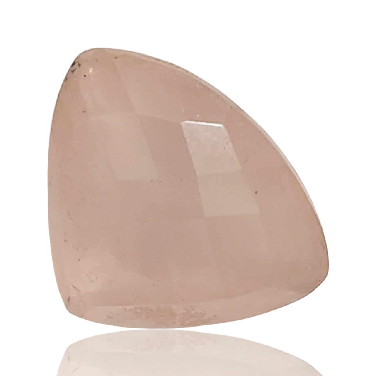 32Ct Natural Rose Quartz Checker Cut Faceted. No flat base. Size- approx. 24x20x14mm