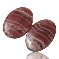 Thumbnail for 26Ct Natural Rhodochrosite Cabochon Pair. Size- approx. 21x14mm and 21x13mm