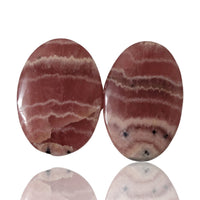 Thumbnail for 26Ct Natural Rhodochrosite Cabochon Pair. Size- approx. 21x14mm and 21x13mm